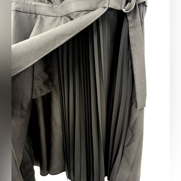 ELOQUII Asymmetrical Trench Midi Dress Black Size 22 Sleeveless Belted Pleated - Picture 6 of 9